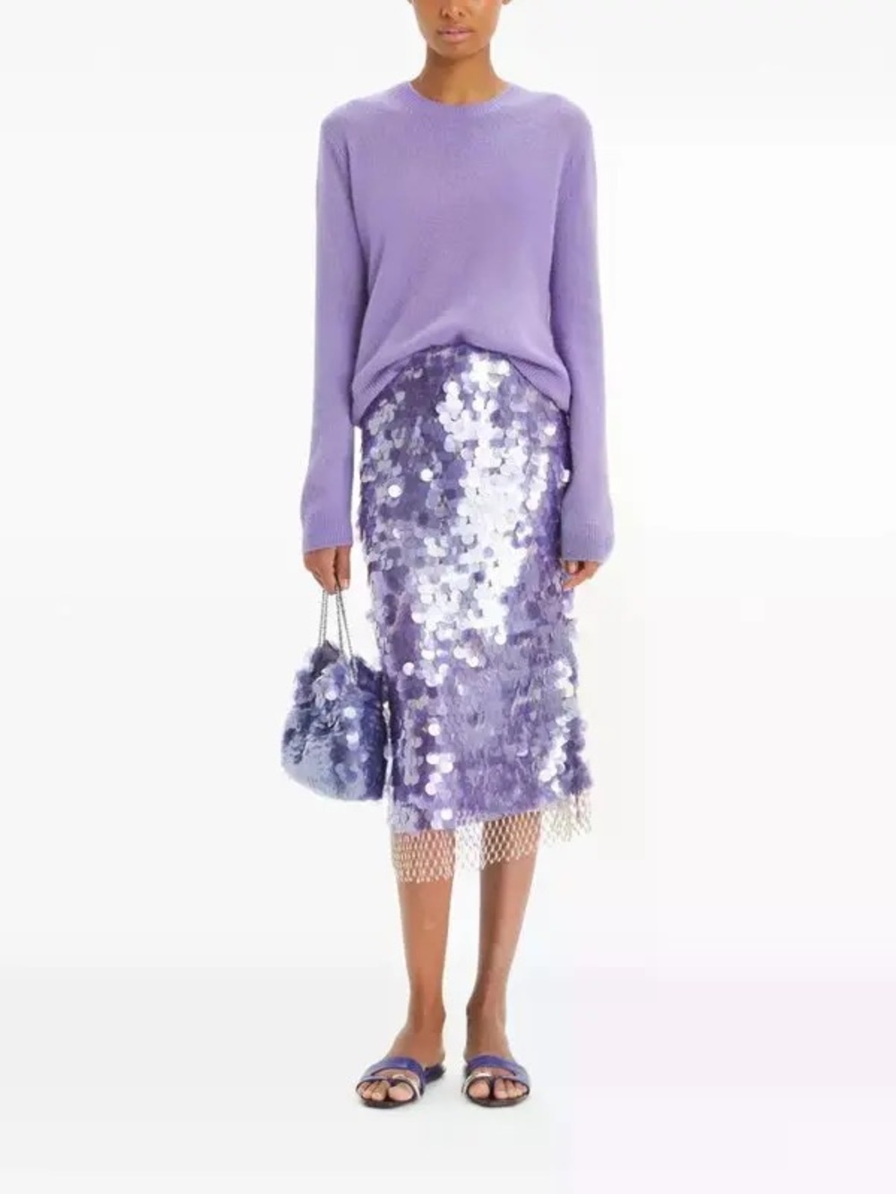 Tory Burch Sequined Skirt In Heirloom Lilac - size US 8